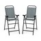 Patio Folding Bar Stool Set Of 2 With Metal Frame And Footrest